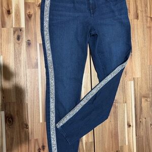 INC International Concepts Blue Skinny Jeans with Silver Accents